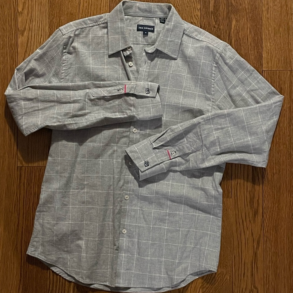 Men's Gray Plaid Shirt